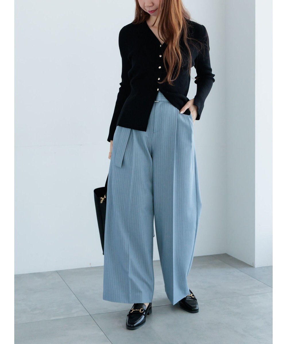 Te chichi ピンストライプタックワイドパンツ 