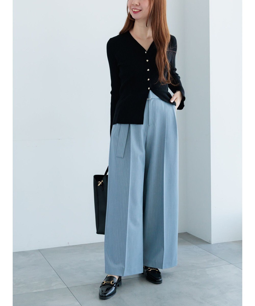 Te chichi ピンストライプタックワイドパンツ 
