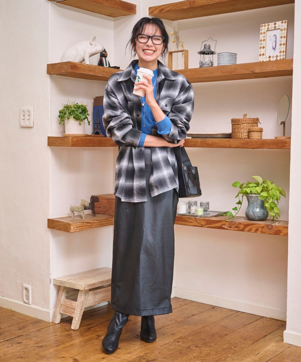 WEGO 【2025年秋冬新作/SMLサイズ展開/ユニセックス着用ITEM】オンブレチェックネルシャツ（LS） 