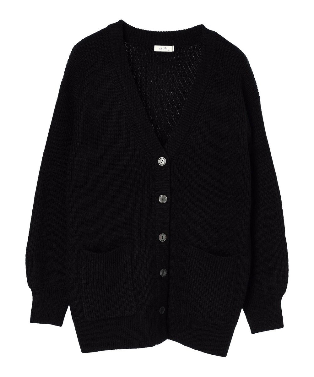 earth music&ecology アンチピリング畦Ｖネックカーディガン 