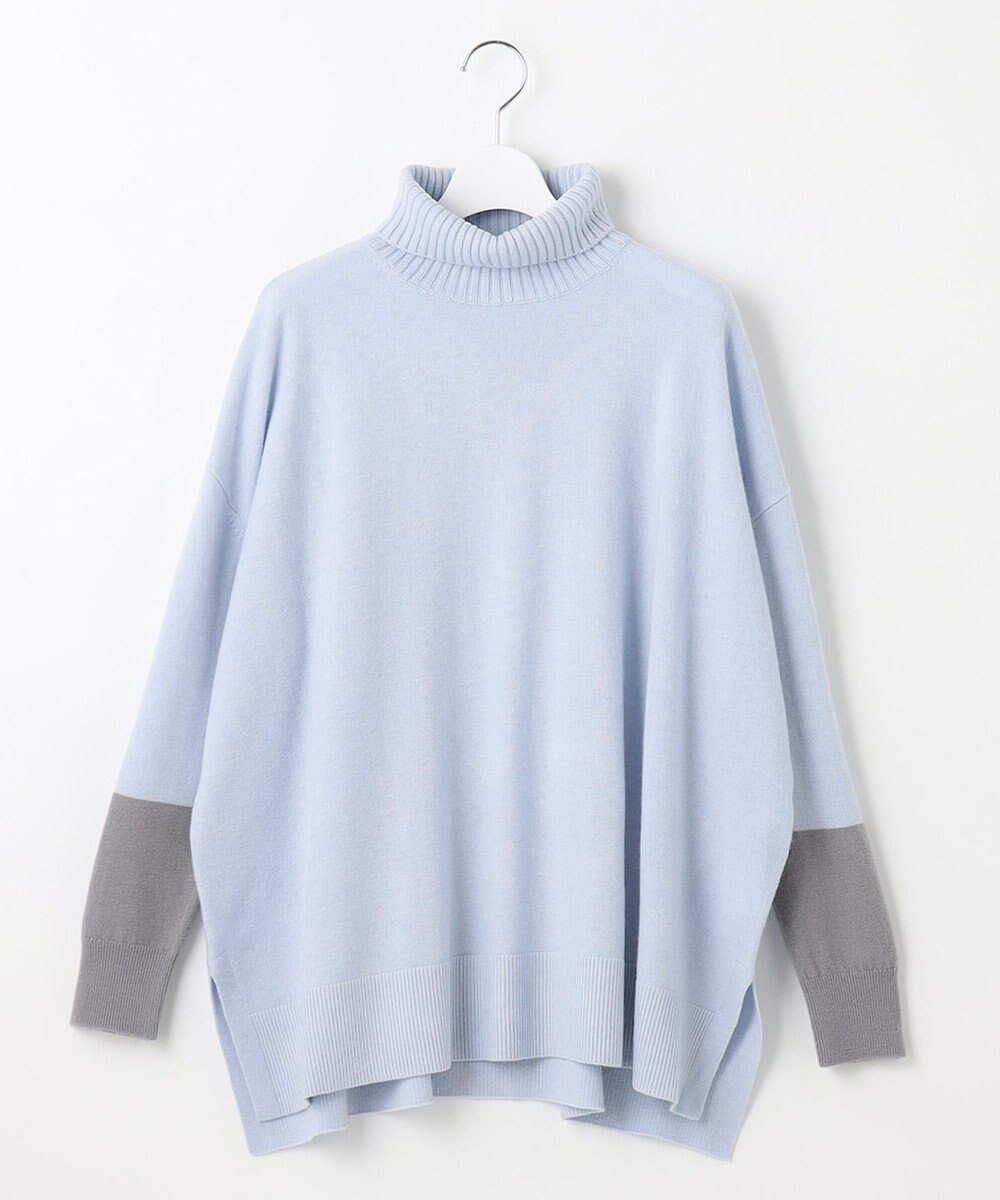 自由区 【洗える】セミウーステッドウール タートルネックニット 