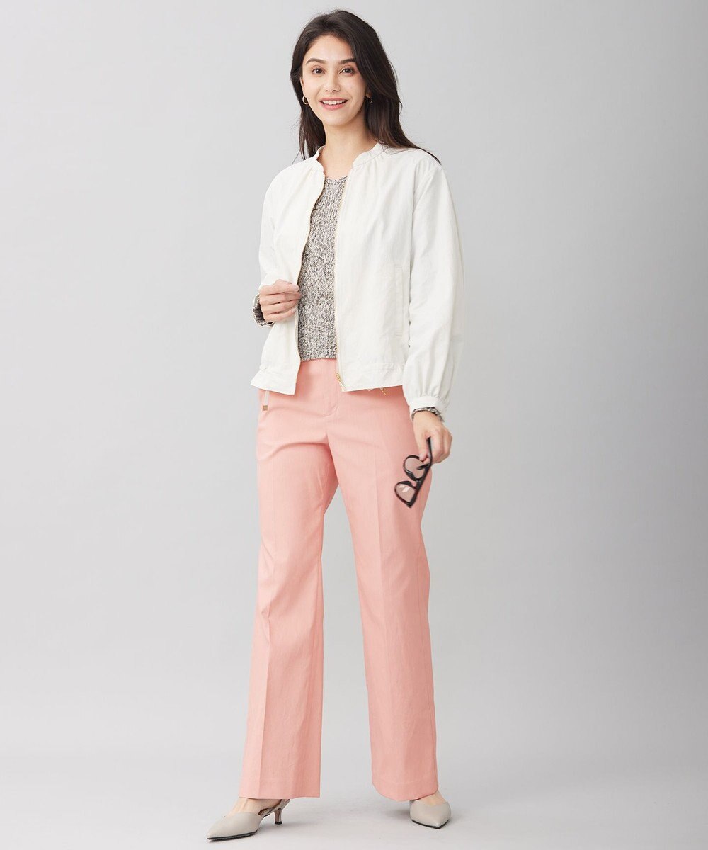 自由区 【接触冷感・UVカット・吸水速乾・洗える】シェルタリングオックスストレート パンツ 