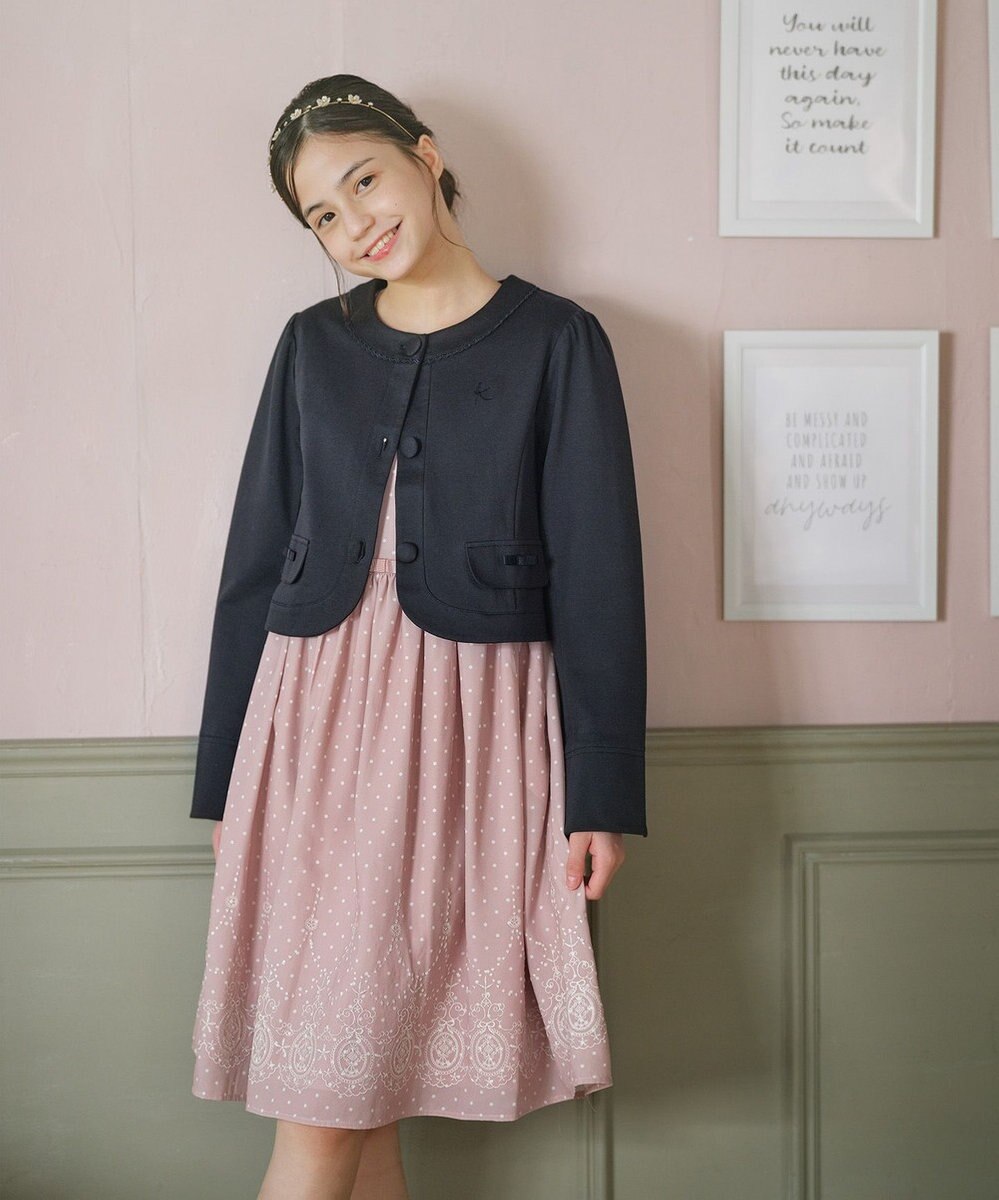 組曲 KIDS 【150-170㎝】ドットシフォン ワンピース 