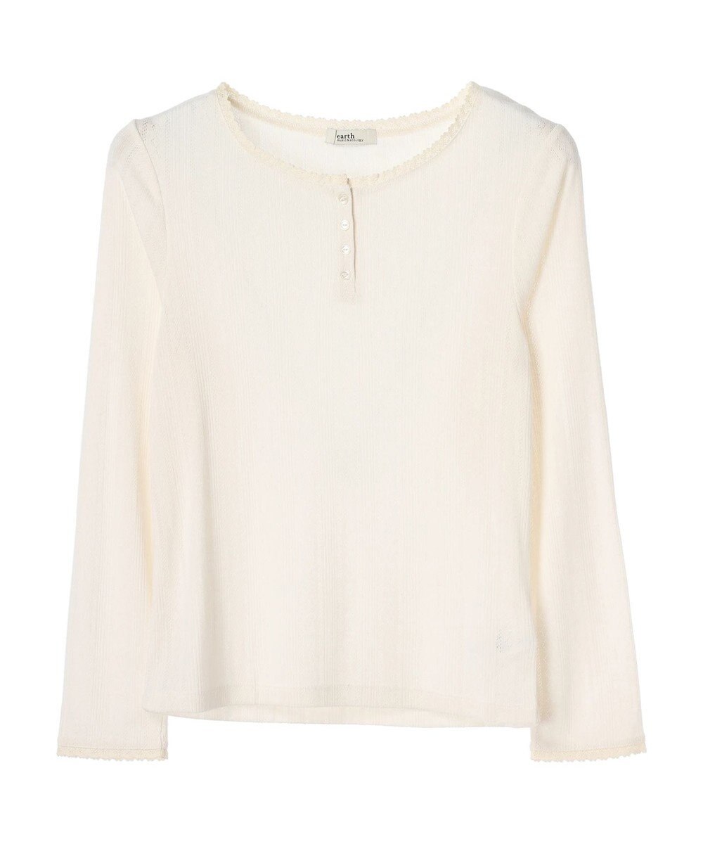 earth music&ecology アイレットジャガードタイトプルオーバー 