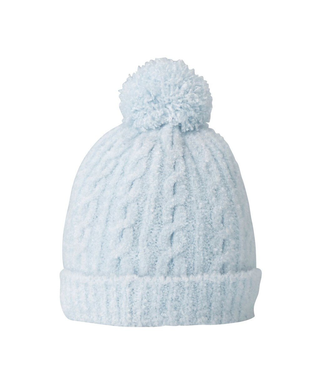 MIKI HOUSE HOT BISCUITS ぼん天付きケーブル編みモールニット帽子 