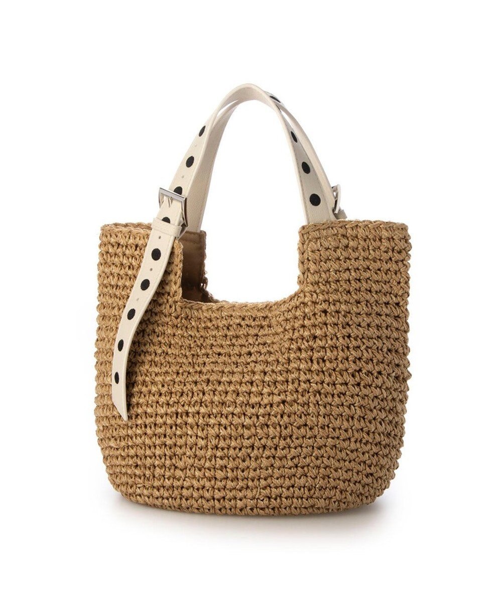 UNBILLION カシュカシュ cachecache / ドット刺繍ハンドル手編みトート 