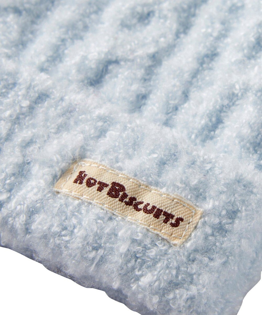 MIKI HOUSE HOT BISCUITS ぼん天付きケーブル編みモールニット帽子 