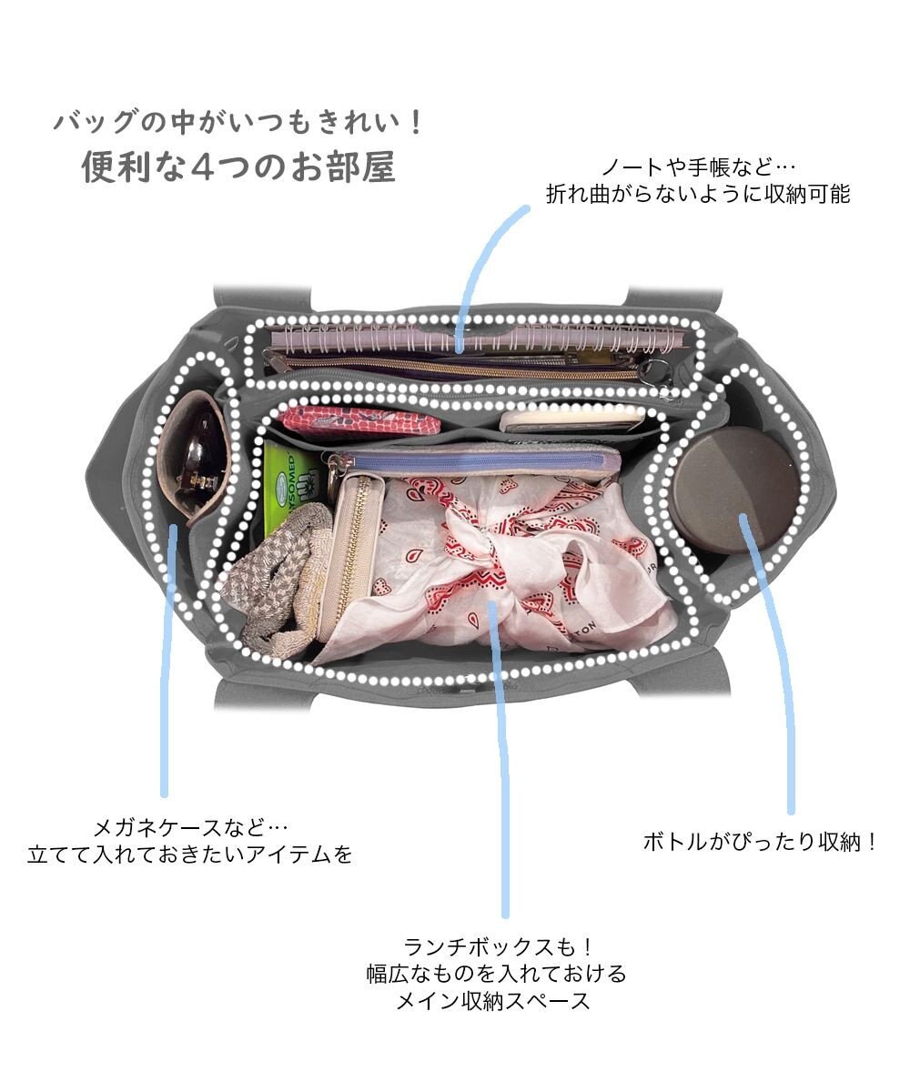 ROOTOTE 3673【仕切り+自立+撥水】LT.デリ.パルーティ.キルト-D 