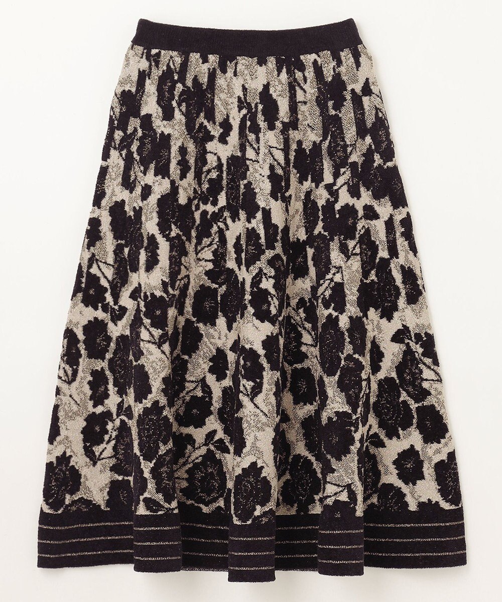 GRACE CONTINENTAL フローラルラメニットスカート 