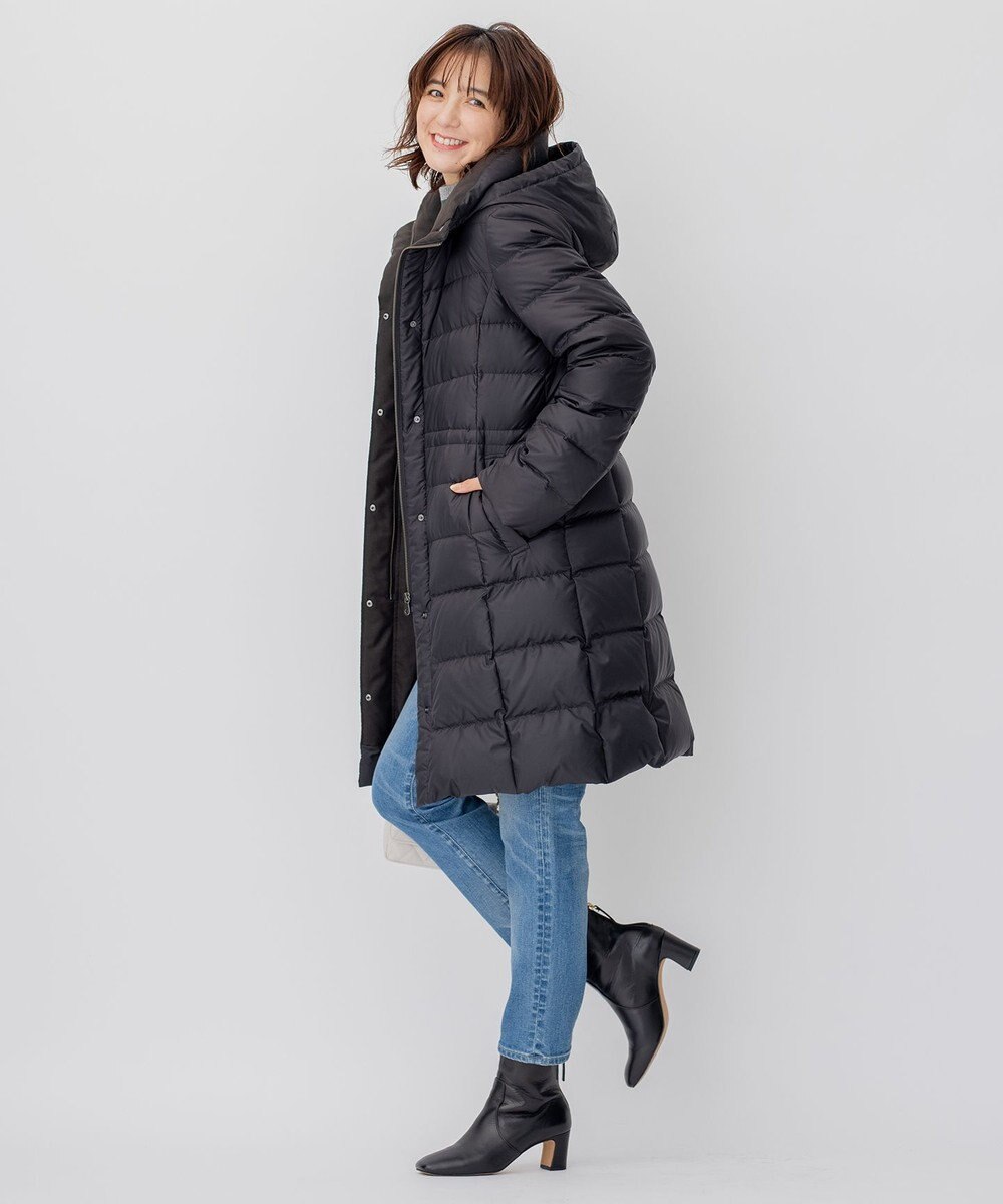 23区 【洗える】シレータフタ ロング ダウンコート 