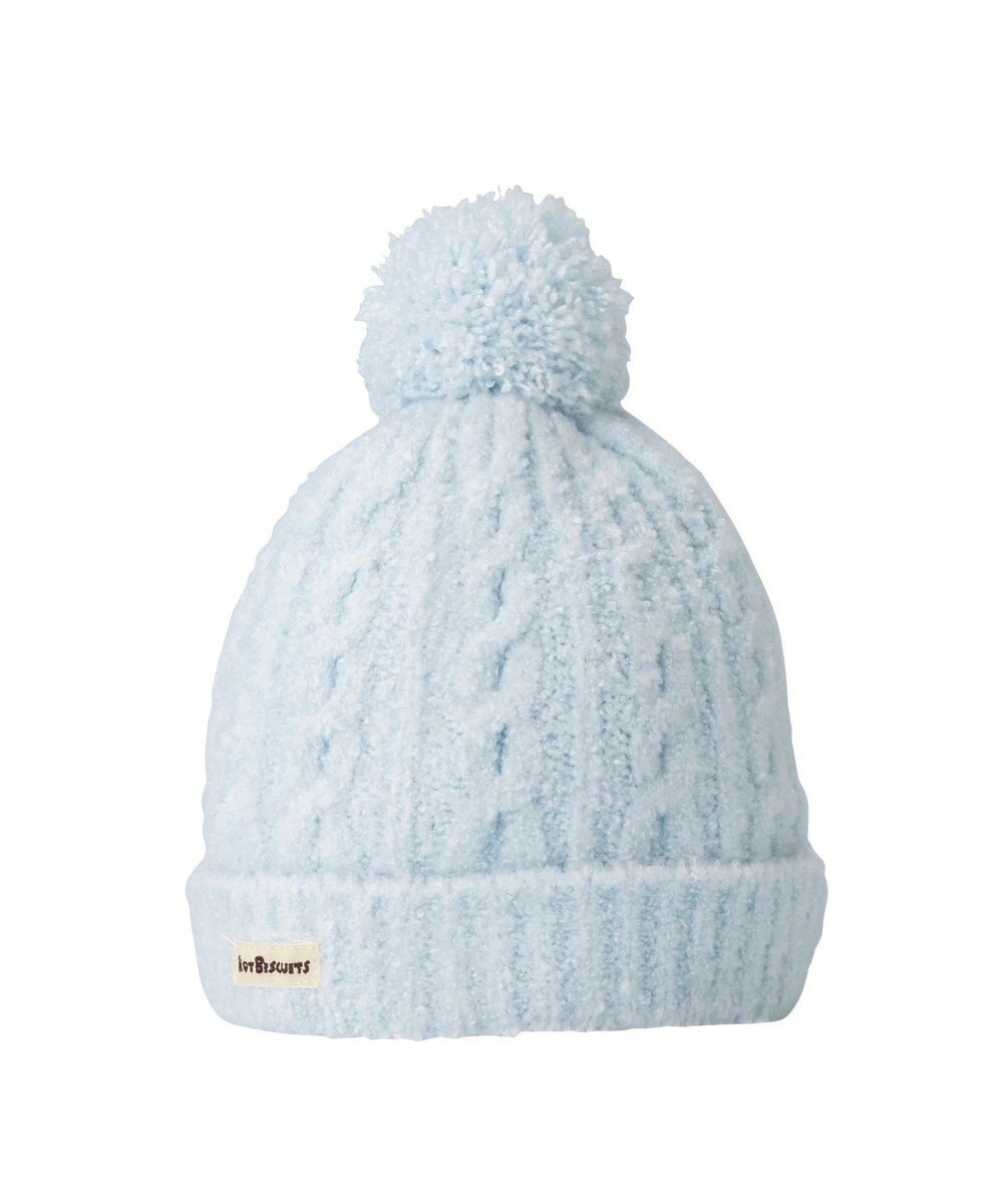 MIKI HOUSE HOT BISCUITS ぼん天付きケーブル編みモールニット帽子 