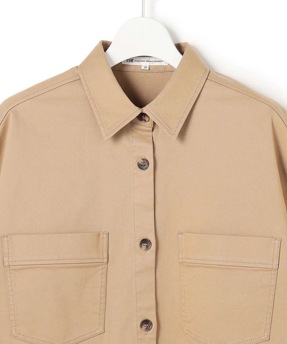 23区 L 【先行予約】ストレッチギャバ チノ ショート シャツジャケット 