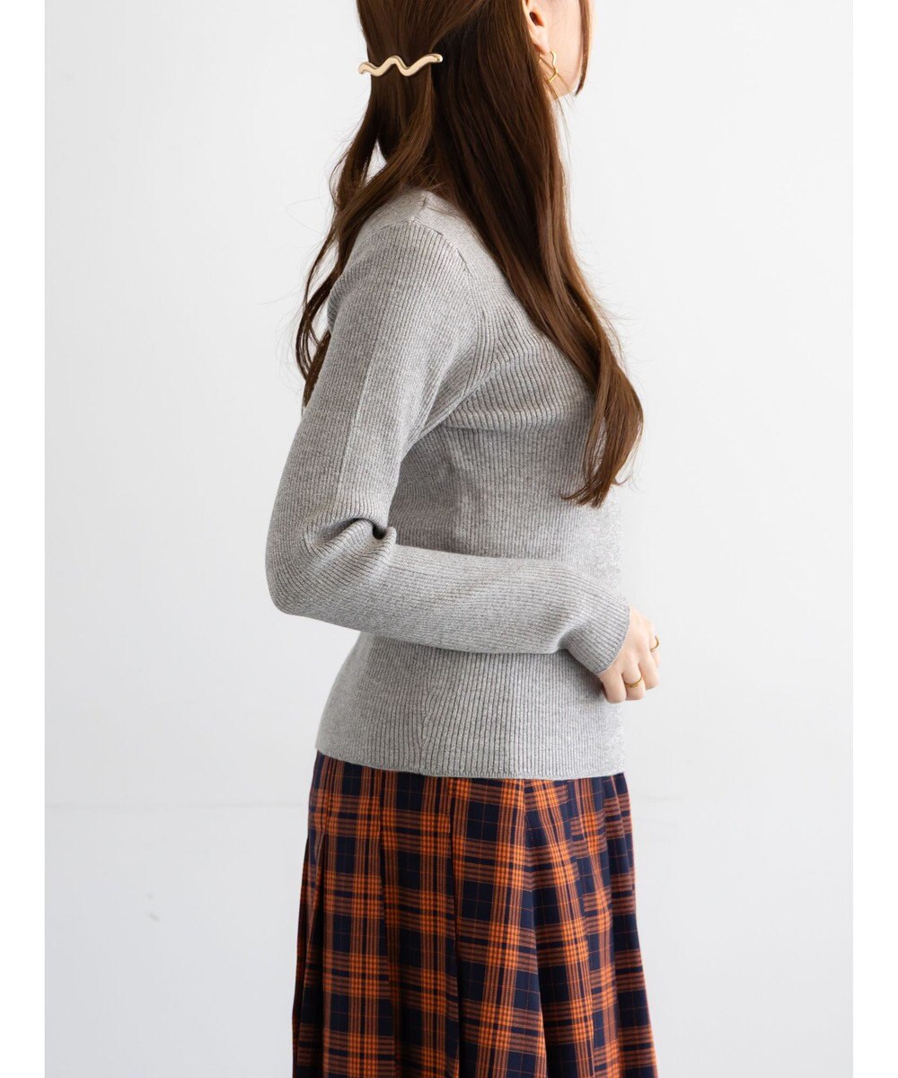 Te chichi ヘンリーネックマーブルニット 