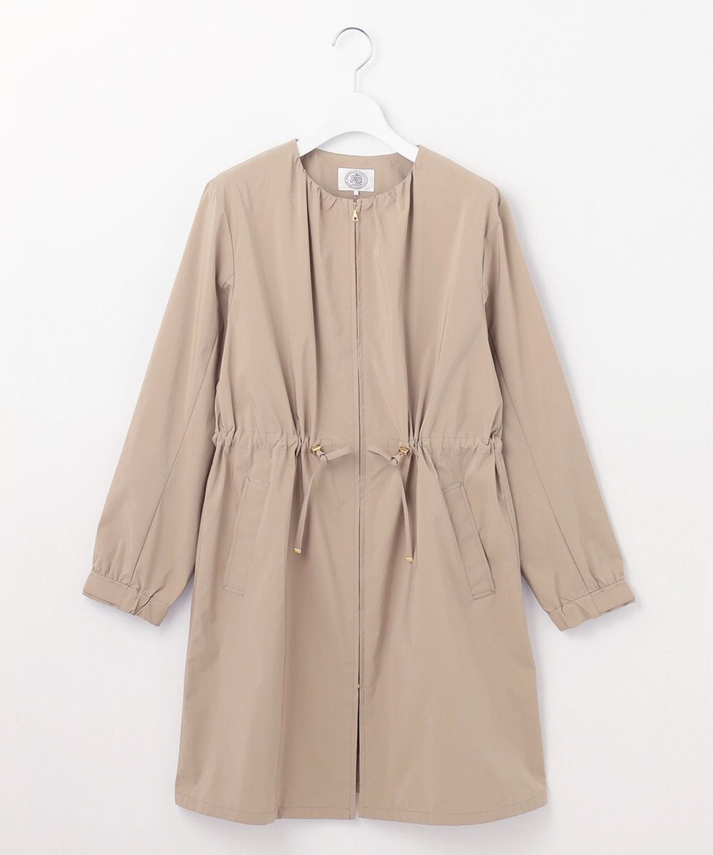 J.PRESS LADIES L 【洗える・撥水】マイクロタフタ ノーカラー ロング コート 