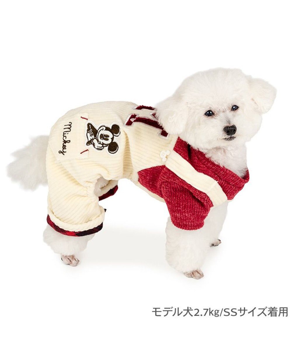 PET PARADISE ディズニー ミッキーマウス チェック オーバーオール  小型犬 