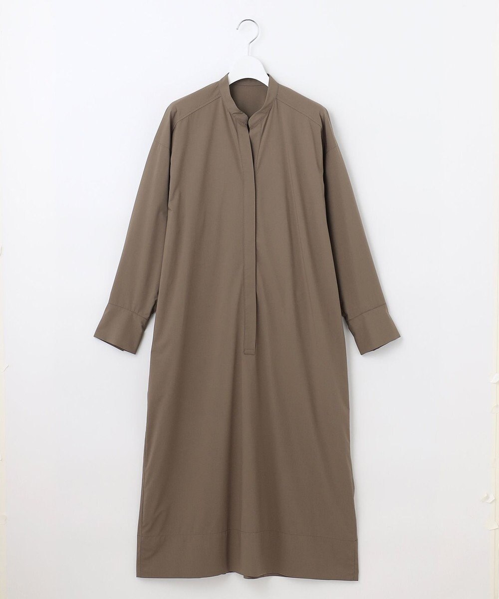 自由区 L 【洗える】ストレッチタイプライターシャツ ワンピース 