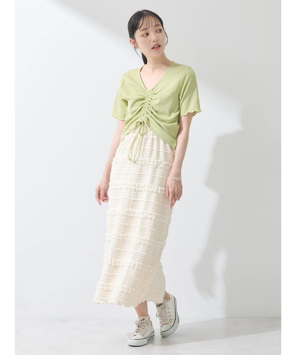 earth music&ecology ポコポコギャザードロストプルオーバー 