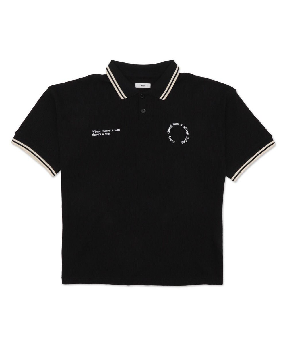 WEGO 【ユニセックス着用ITEM/MLサイズ展開】ワッフルラインポロ 