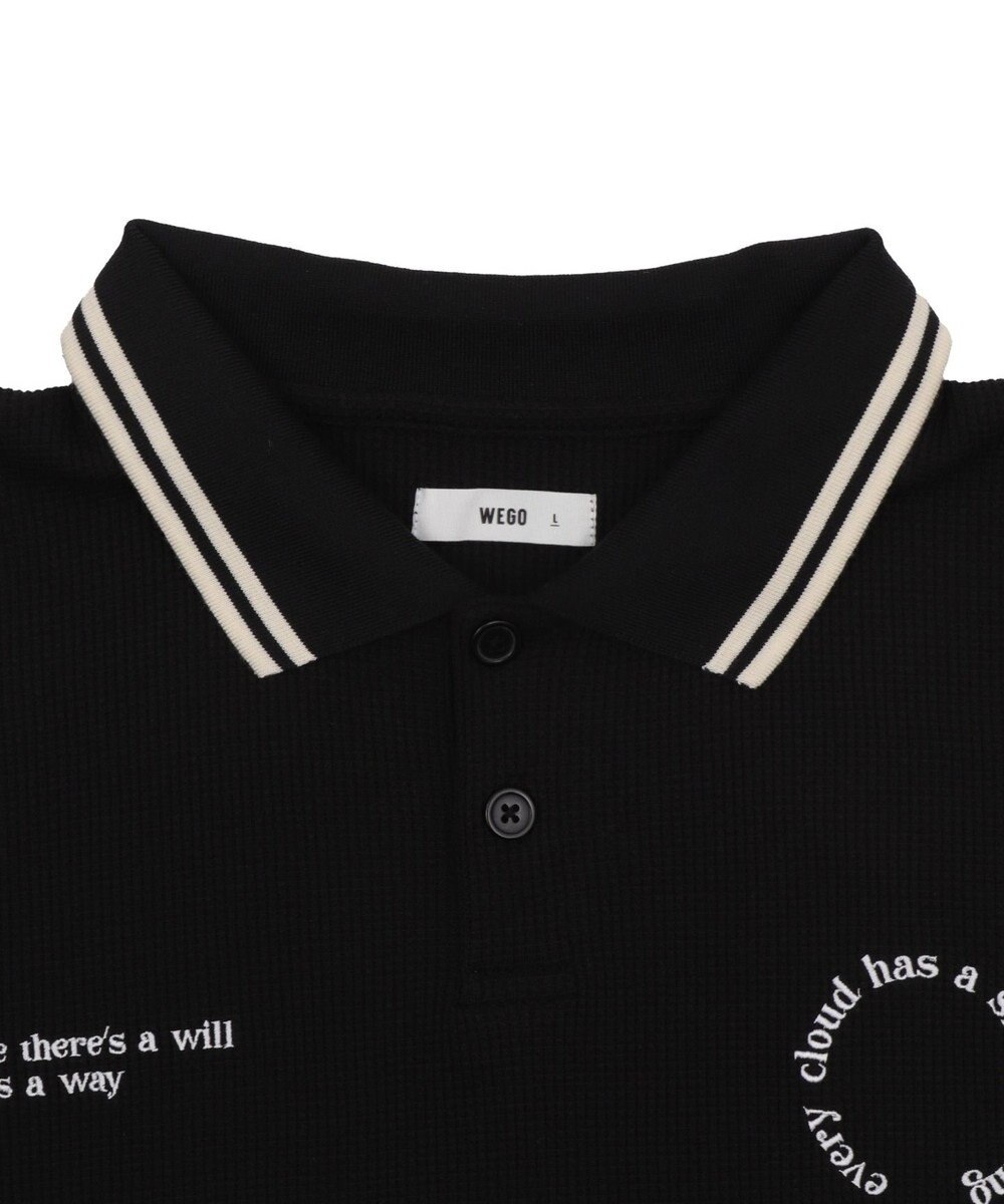 WEGO 【ユニセックス着用ITEM/MLサイズ展開】ワッフルラインポロ 