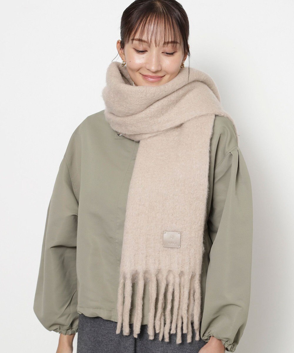 MOONBAT 【WEB限定】FURLA ウール混シャギー無地マフラー/幅40cm 