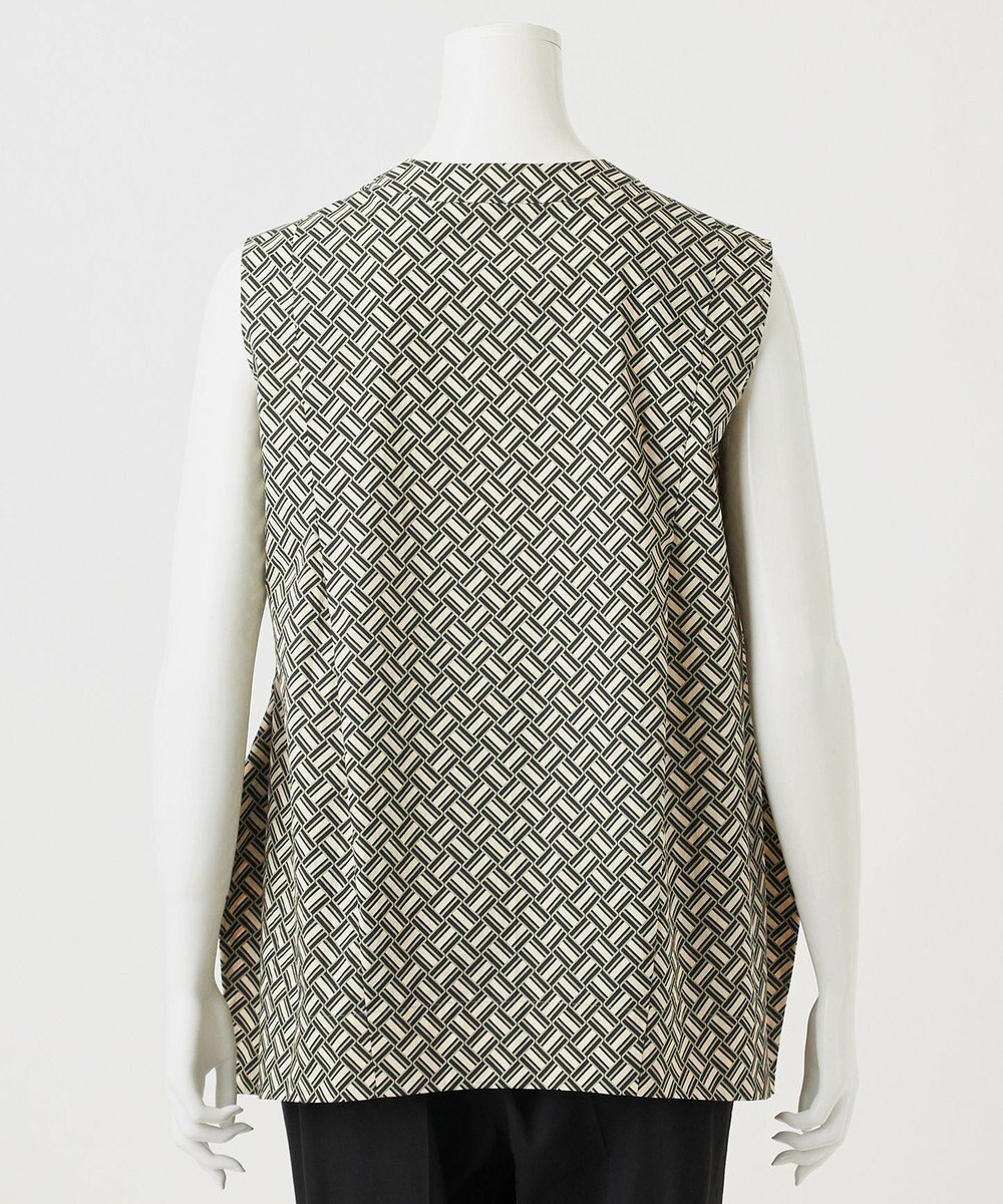 23区 S 【R(アール)】ジオメトリックプリント ハンカチヘム ブラウス 