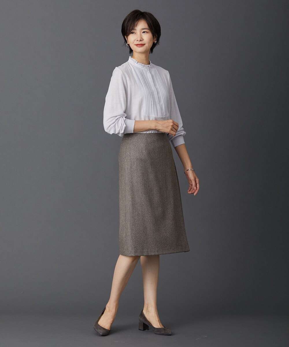 J.PRESS LADIES 【セットアップ対応】ウールストレッチツイード スカート 