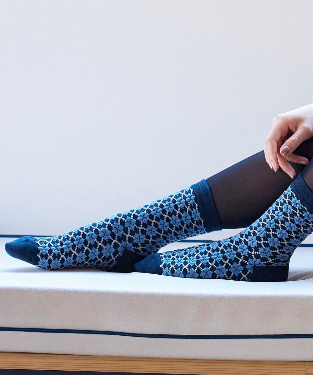 Tiaclasse ジャガード編みソックス（幾何学柄） 
