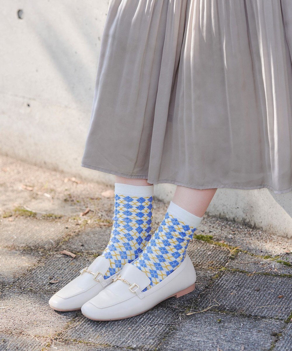 Tiaclasse ジャガード編みソックス（幾何学柄） 