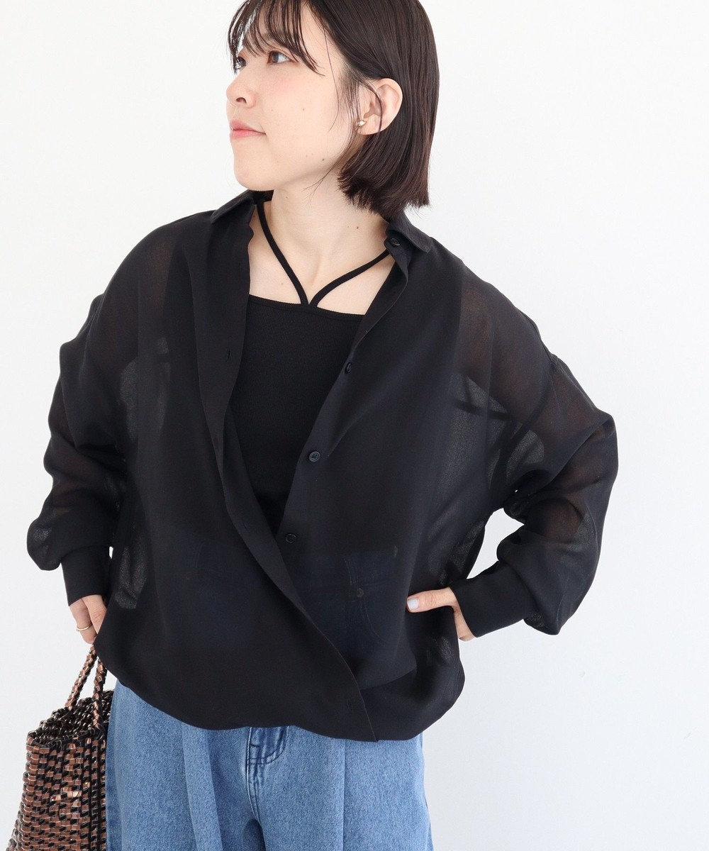 Green Parks カシュクールシアーシャツ 