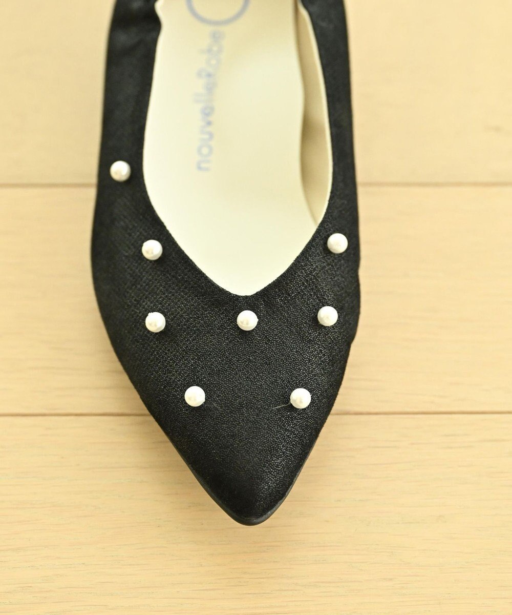 nouvelleRobe Oū 【本革・高反発】Pearl decoration ポインテッドトゥパンプス 