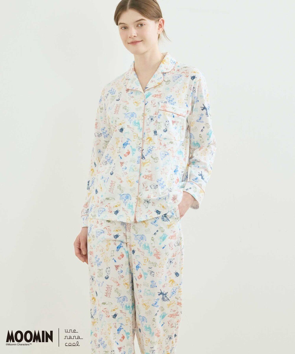 une nana cool 【ムーミン】【綿100%】 MOOMIN * une nana cool  開襟パジャマ 