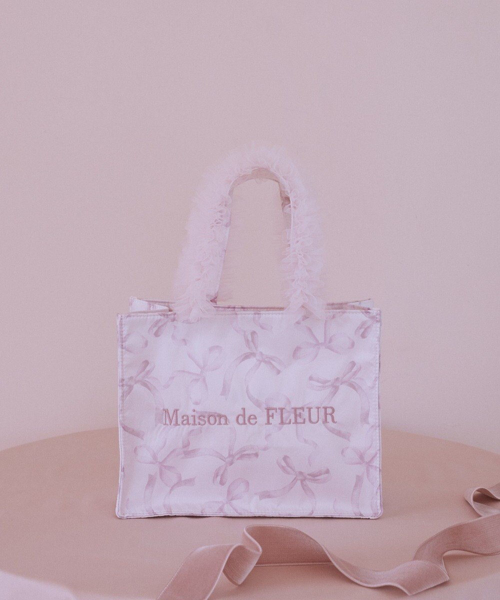 Maison de FLEUR ピンクマニアフリルスクエアトートSバッグ 