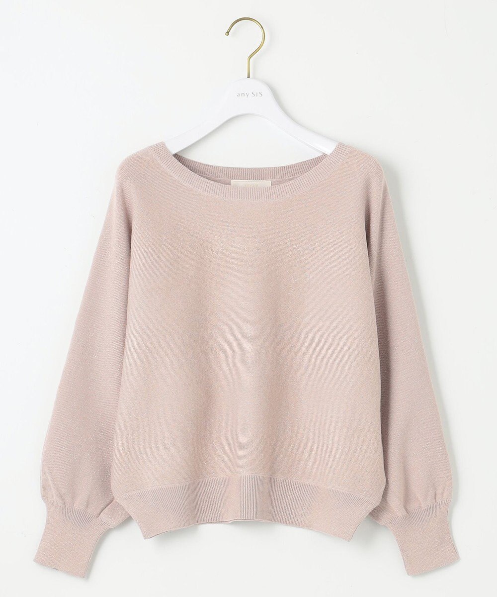 ANY SIS 【洗える】パフスリーブラメ ニット 