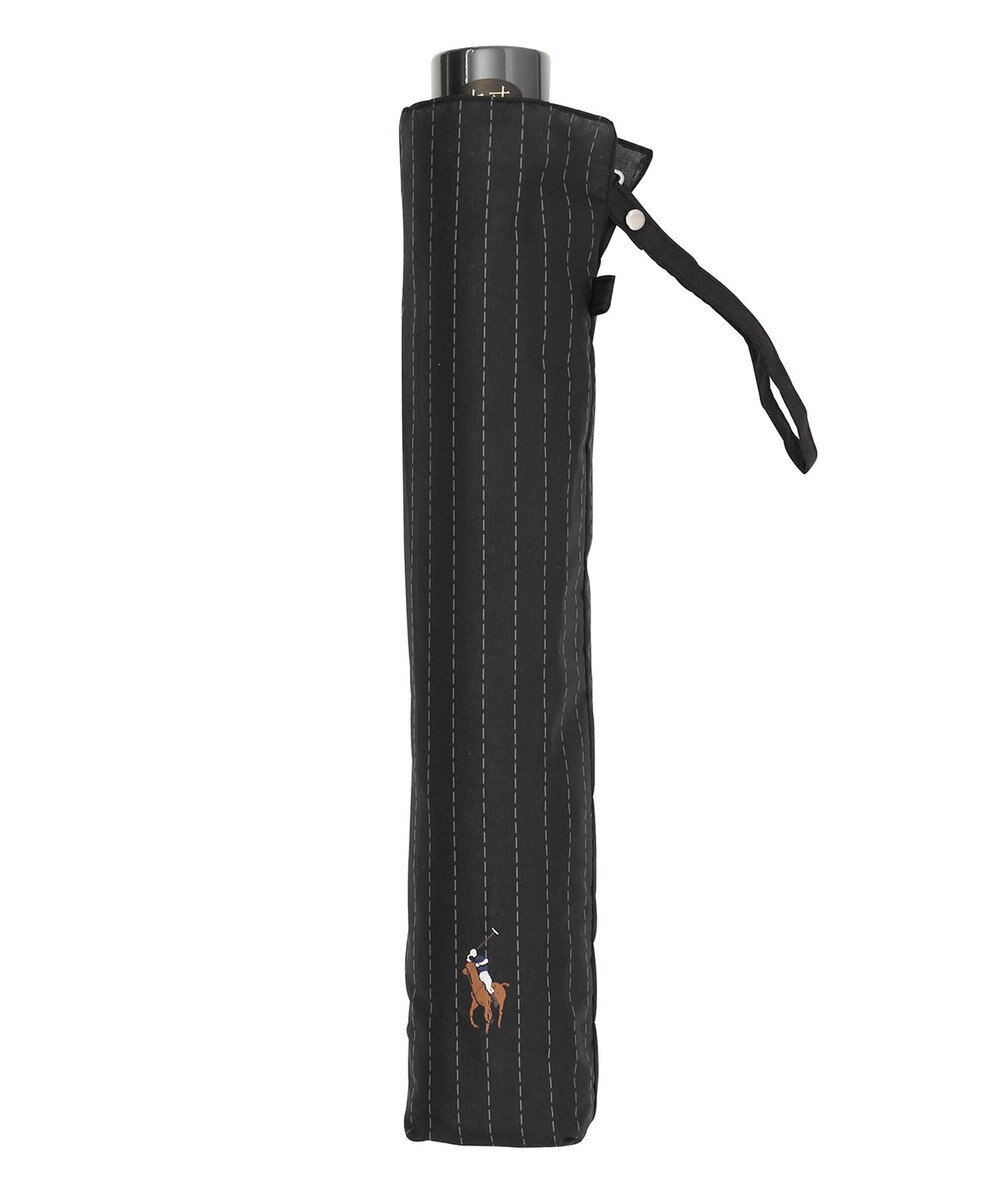 MOONBAT 【大きめ70cm】POLO RALPH LAUREN 折りたたみ傘 メンズ ストライプ ワンポイント刺繍 