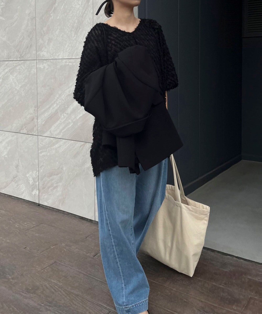 Green Parks AnriettMusee カットジャガードタックブラウス 