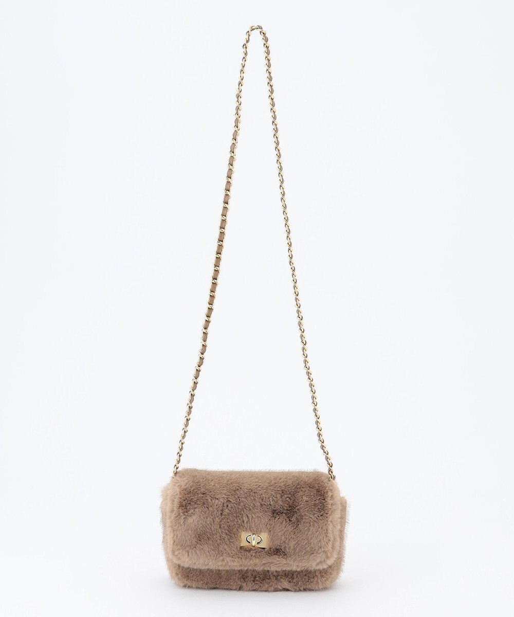 23区 フェイクファーチェーン ショルダー バッグ 