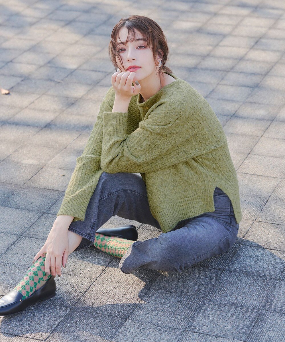 Tiaclasse ジャガード編みソックス（幾何学柄） 