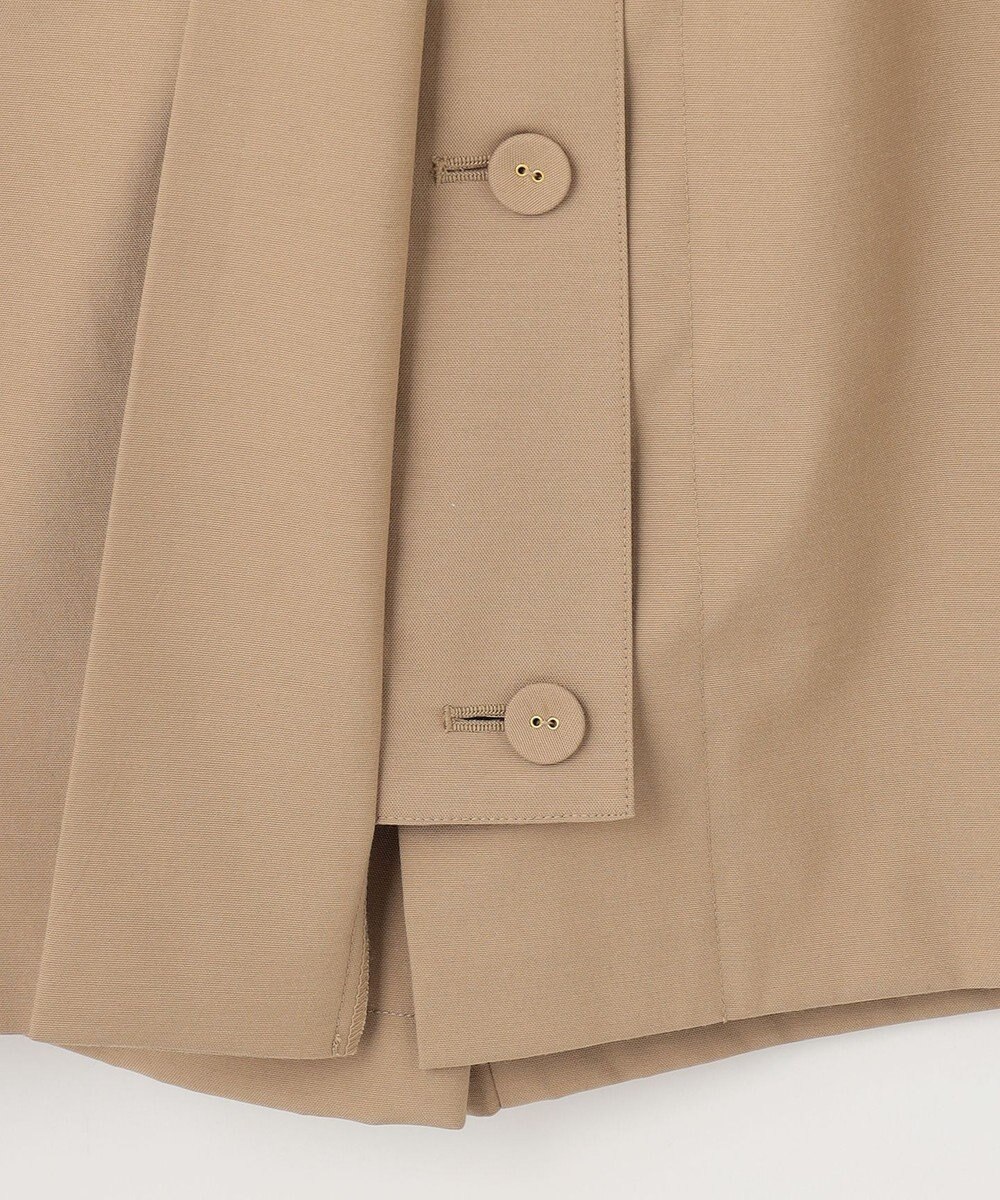 組曲 【ベルト付】リネン混オックスストレッチ キュロットパンツ 