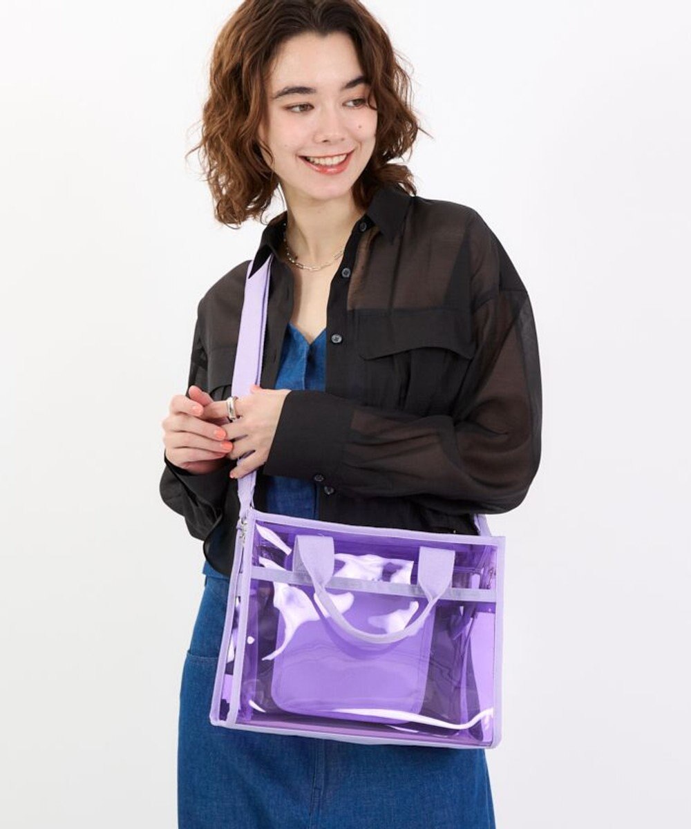 LeSportsac CLEAR MEDIUM TH TOTE/クリアライラック 