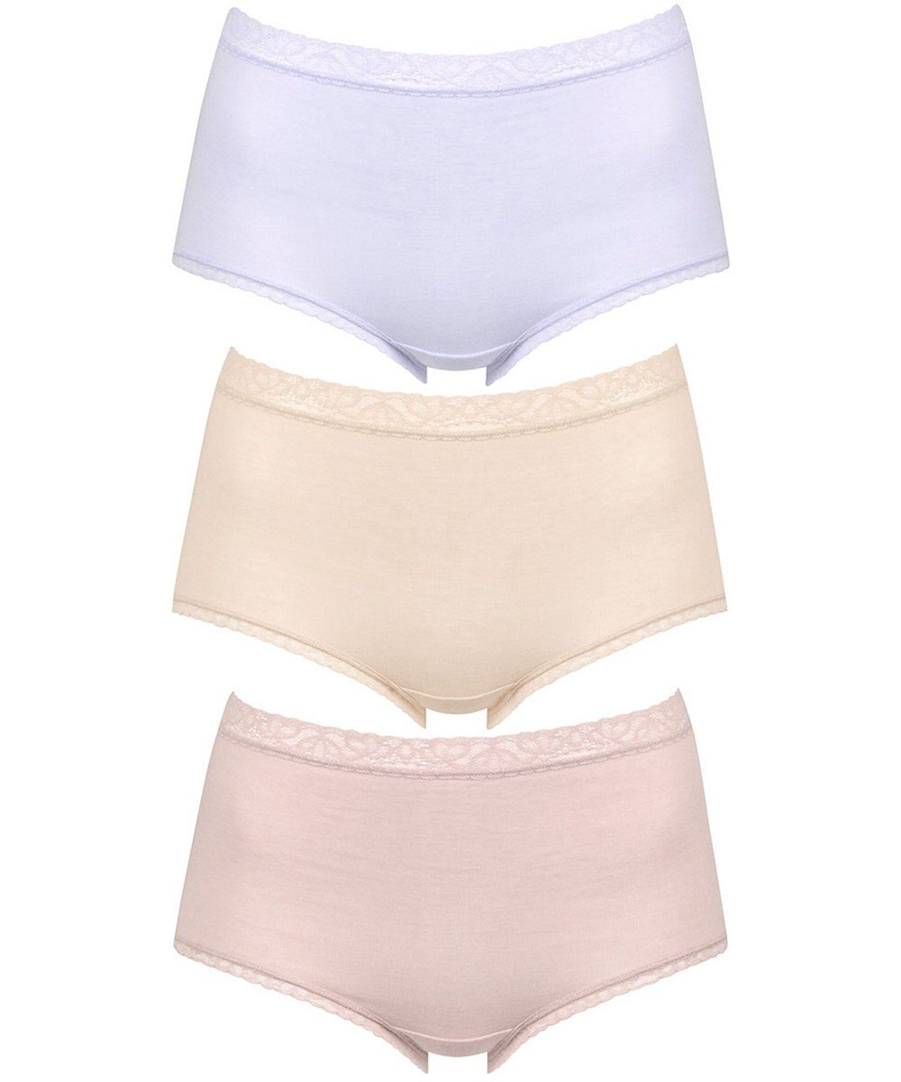 Wing ショーツ 【3枚セット】 綿混(身生地部) ここちよいフィット感 やさしい肌あたり 【デイリーフィットやわらかコットン】 はきこみ丈ふかめ EC3330 ウイング／ワコール 