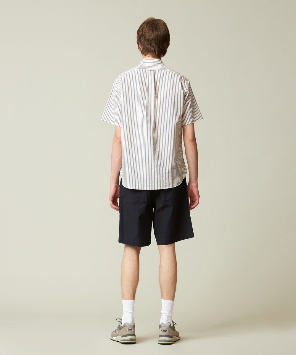 J.PRESS MEN 【クールマックス】サッカー マルチストライプ バンドカラーシャツ 