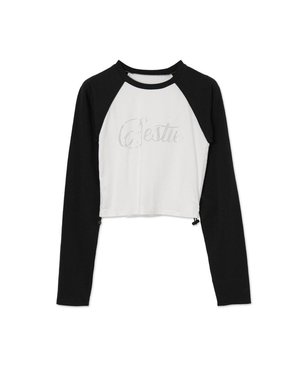 WEGO ラインストーンサイドドロストラグランロンT 