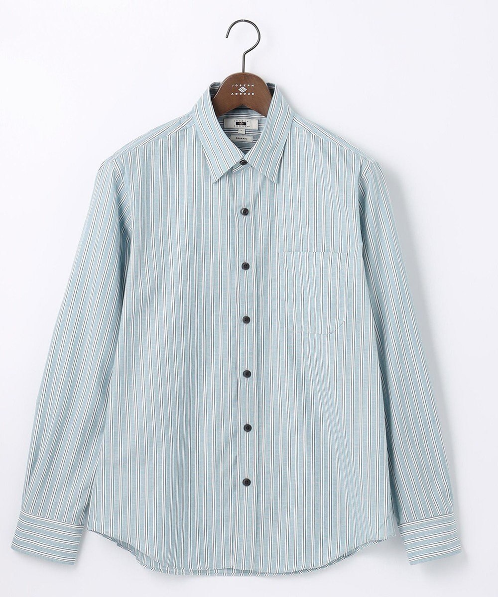 JOSEPH ABBOUD 【オーガニックコットン】JOE COTTON シャンブレーサテンストライプ シャツ 