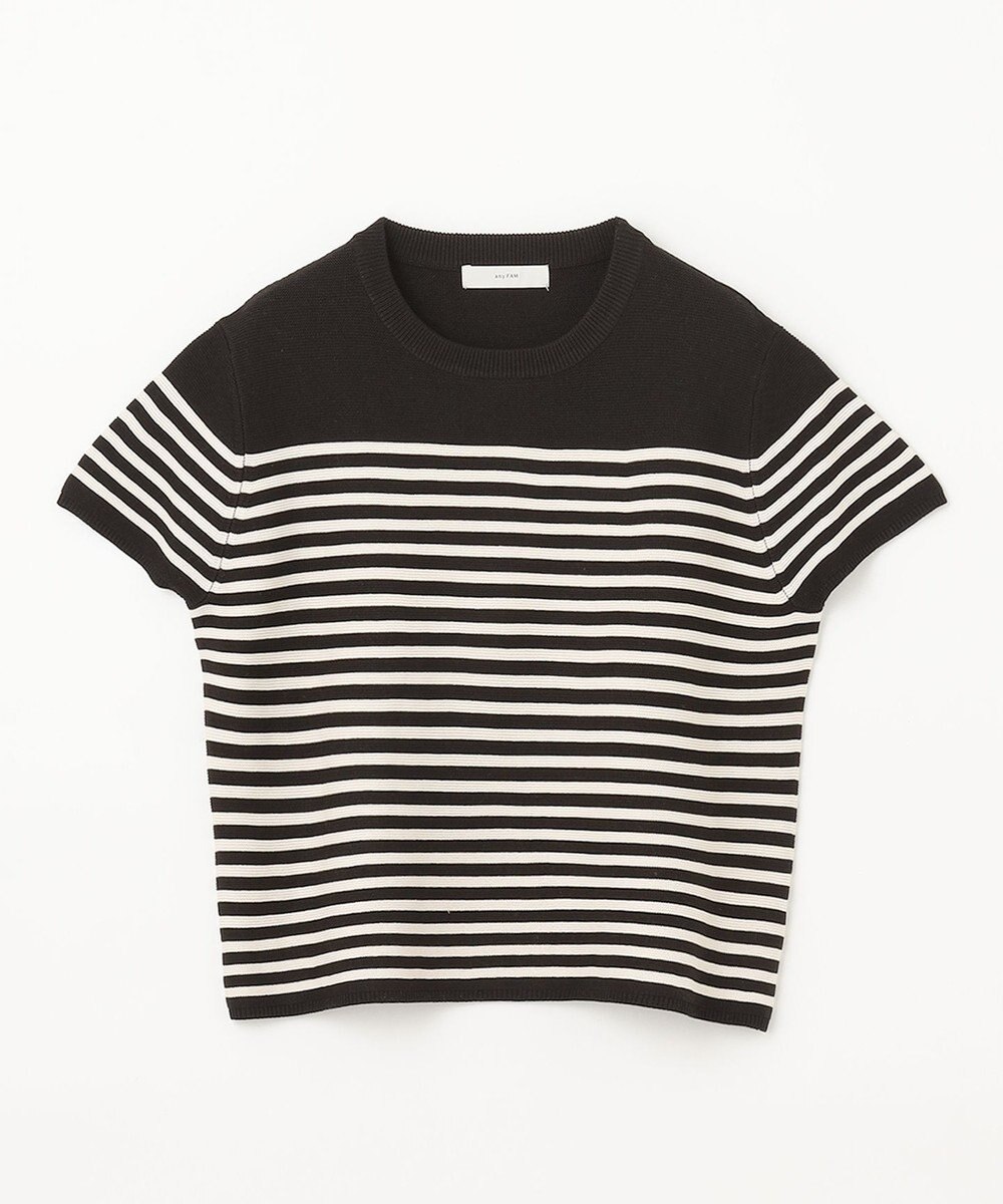 ANY クロップド丈ガーターニット 