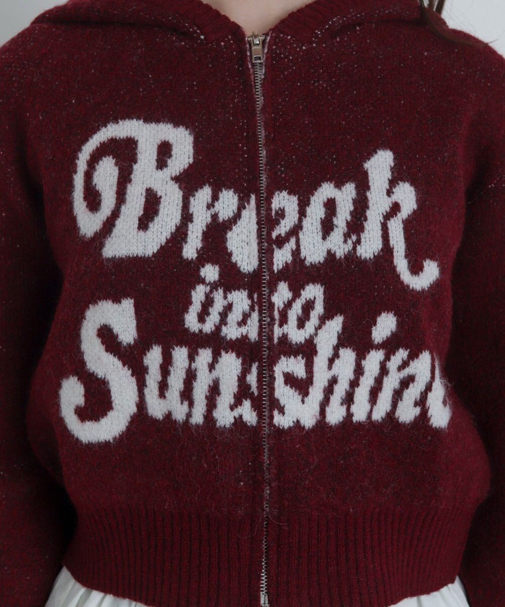 WEGO フラッフィーグラフィックジャガードニットZIPパーカー 