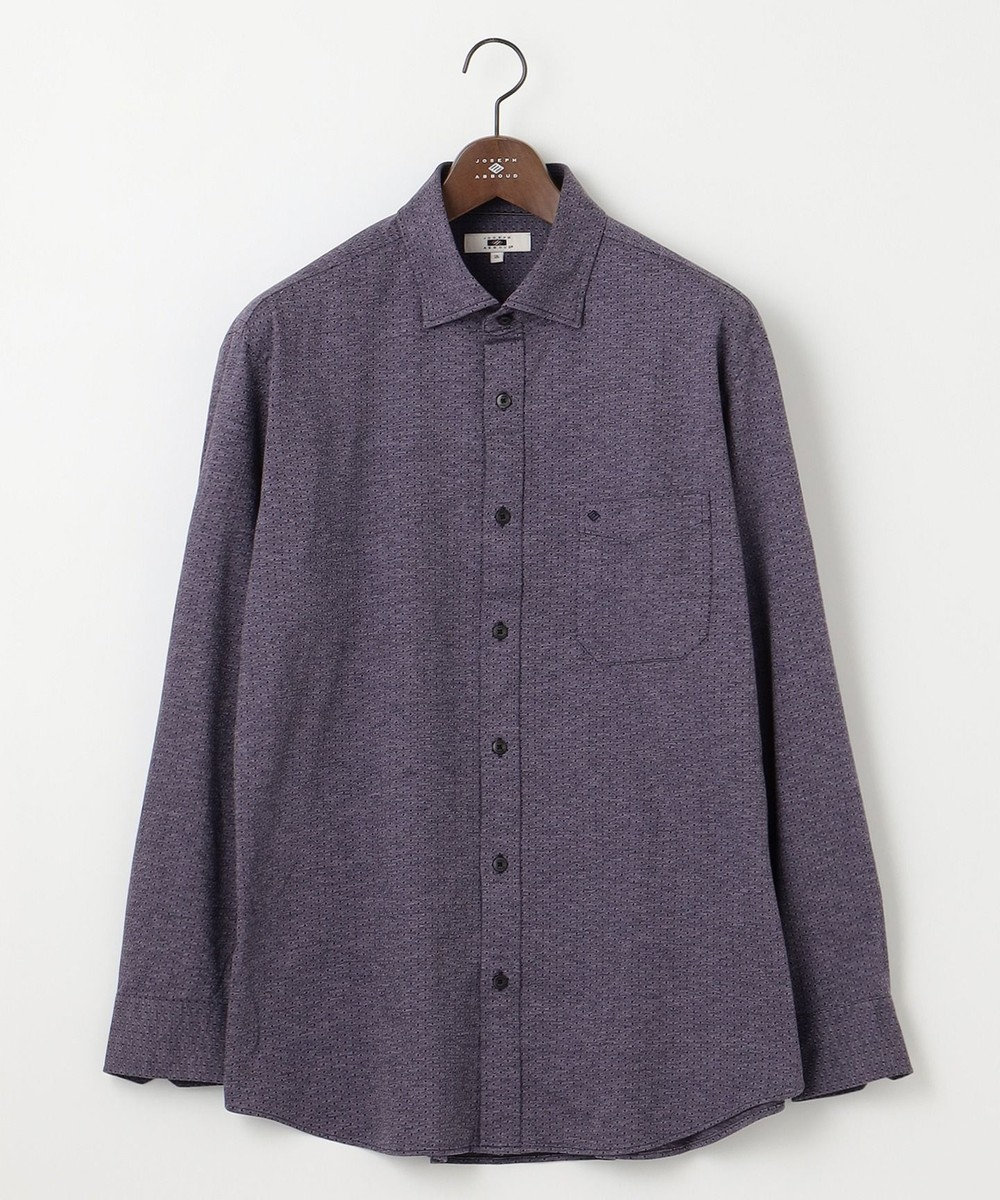 JOSEPH ABBOUD 【キングサイズ・洗える】ドットジャガード ジャージー シャツ 