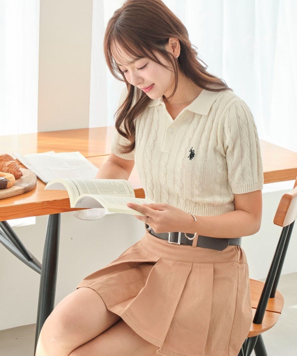 WEGO 別注USPOLO　ケーブルニットポロ 