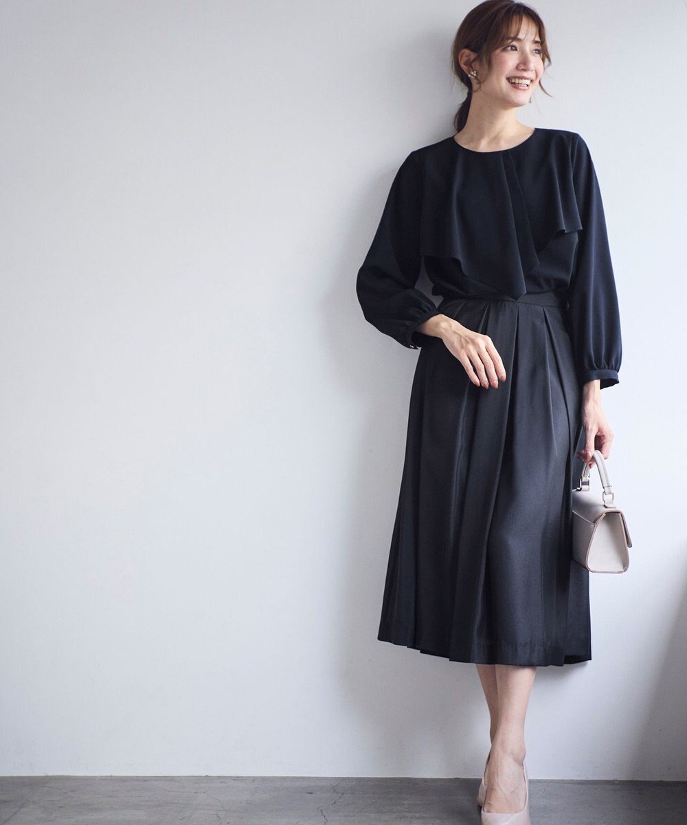 ANY SIS L 【洗える】シャイニータック スカート 