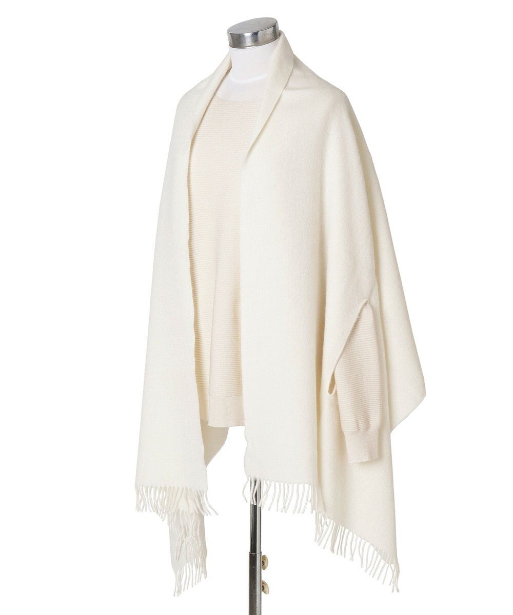 MOONBAT MACKINTOSH PHILOSOPHY ウール100%超大判無地ポンチョストール／幅70cm 