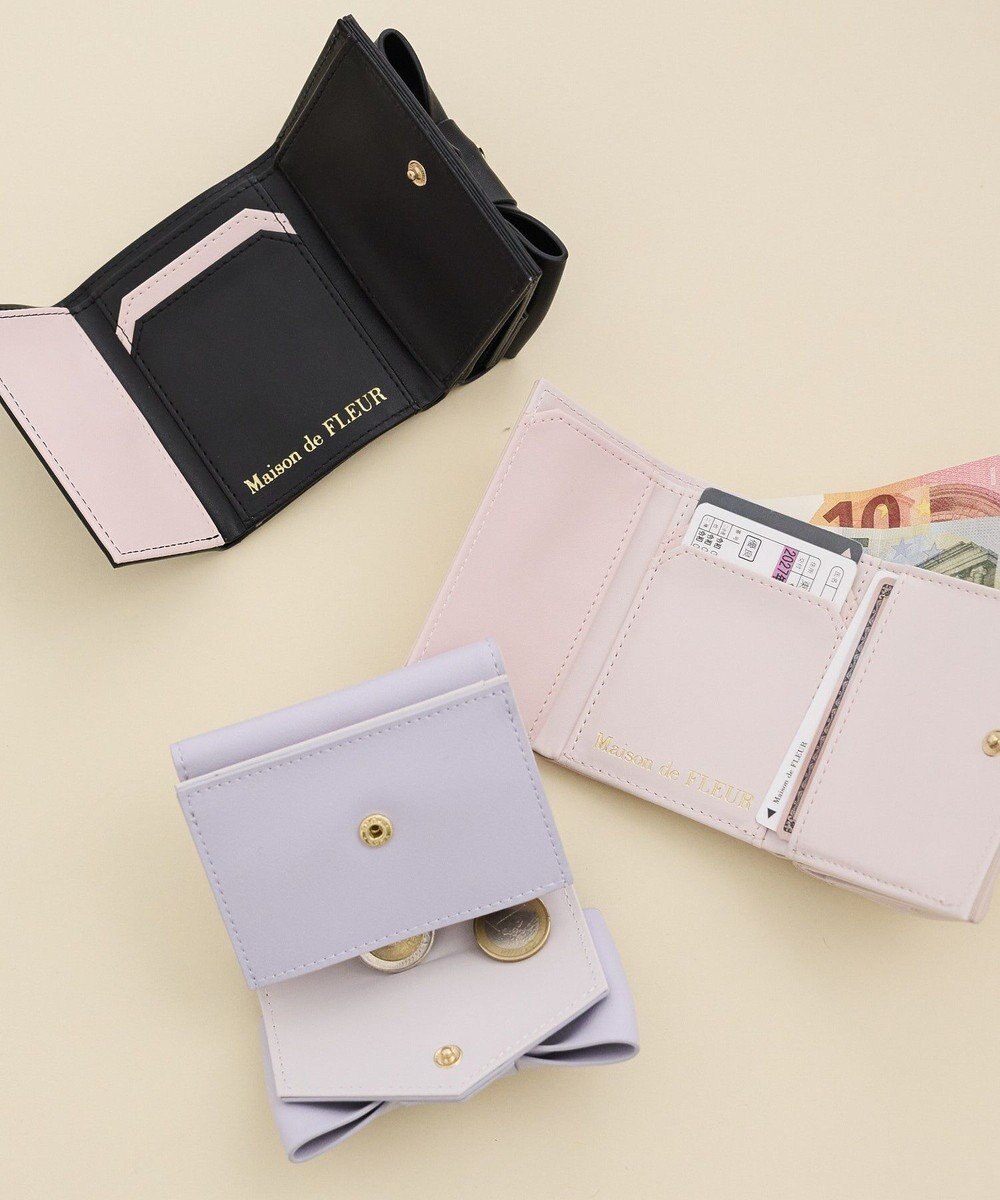 Maison de FLEUR ベルトリボンプチウォレット 
